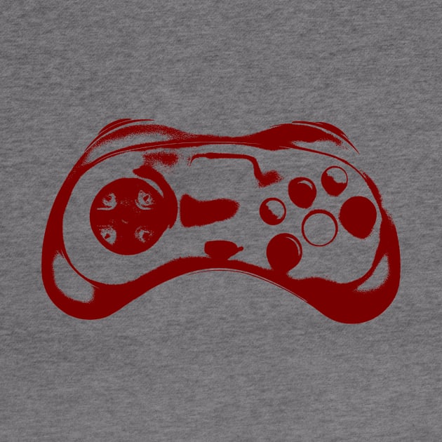 Red Vector Illustration of Video Game Controller by Spindriftdesigns